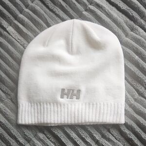 Helly Hansen White Knit Beanie with Silver HH Logo